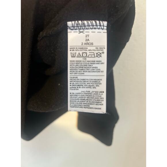 Old Navy 2T Black Hoodie Skeleton With doughnut heart - Picture 4 of 5